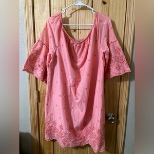 St John’s Bay size XL 100% cotton on- or off-shoulder eyelet midi dress